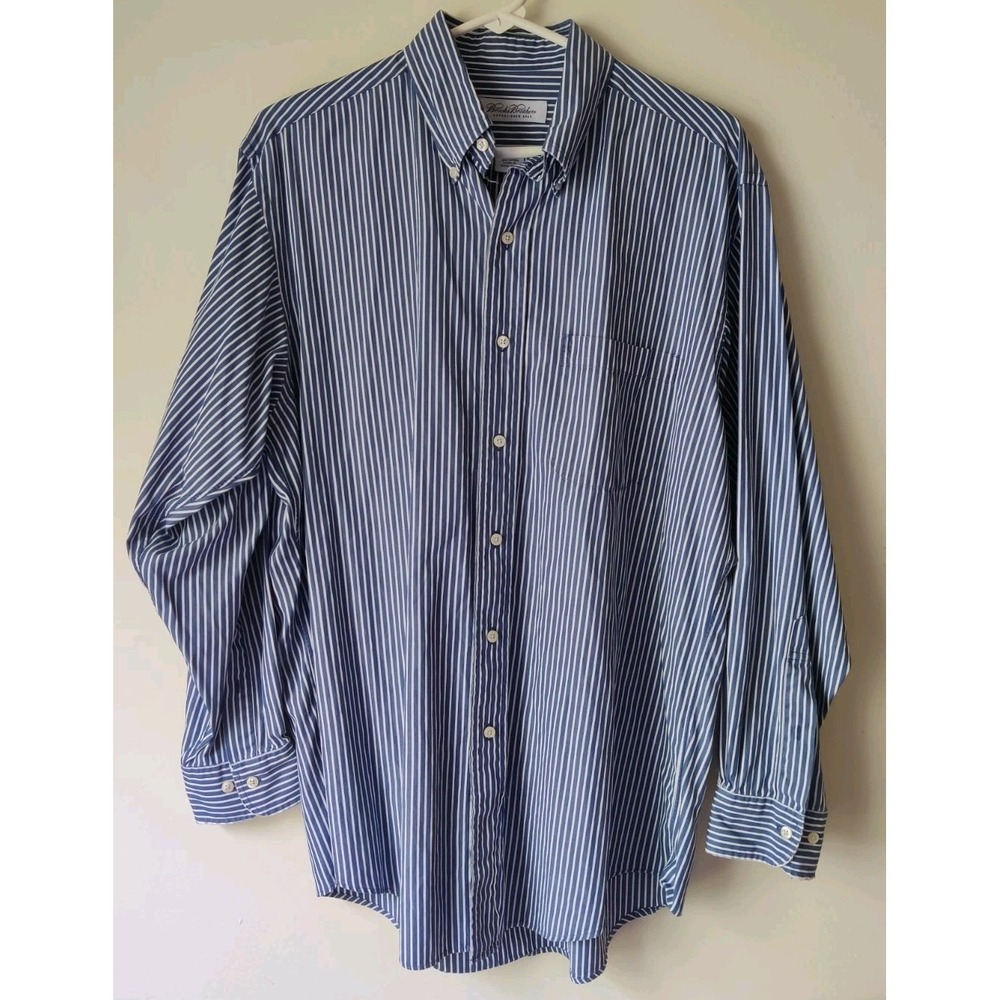 Brooks Brothers Men's Button Down Blue/White Stripe Size 15.5-32/33 **See Pics**